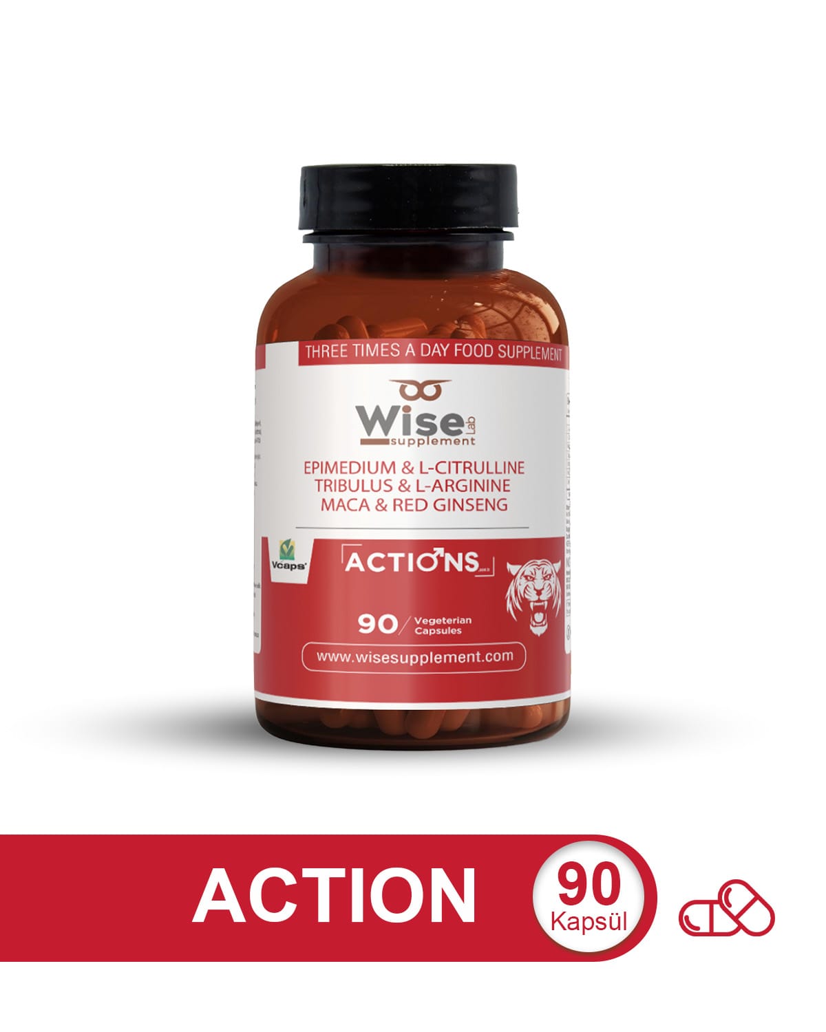 Wiselab Action Bitkisel Erkek Takviye 90 Kapsül
